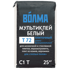 Плиточный клей ВОЛМА Мультиклей Т72 Белый, 25 кг