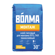 Смесь сухая клеевая на гипсовом вяжущем ВОЛМА Монтаж, 30 кг