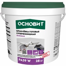 Шпаклевка готовая ОСНОВИТ ЭЛИСИЛК PA39 W суперфинишная супербелая, 28 кг
