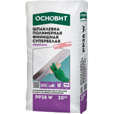 Шпаклевка полимерная ОСНОВИТ ЭКОНСИЛК PP38 W финишная супербелая, 20 кг